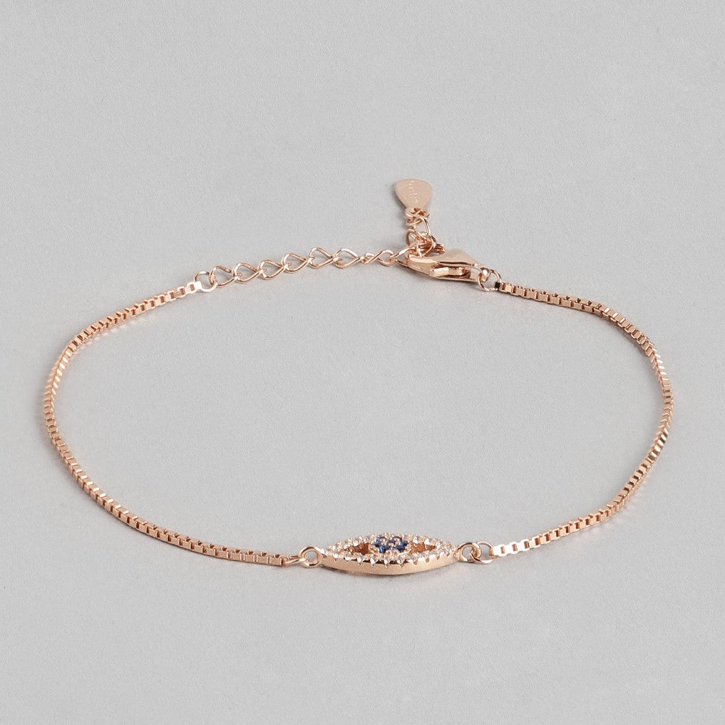 Rose Gold Plated Evil Eye 925 Silver Bracelets