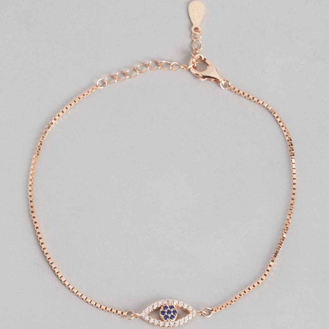 Rose Gold Plated Evil Eye 925 Silver Bracelets