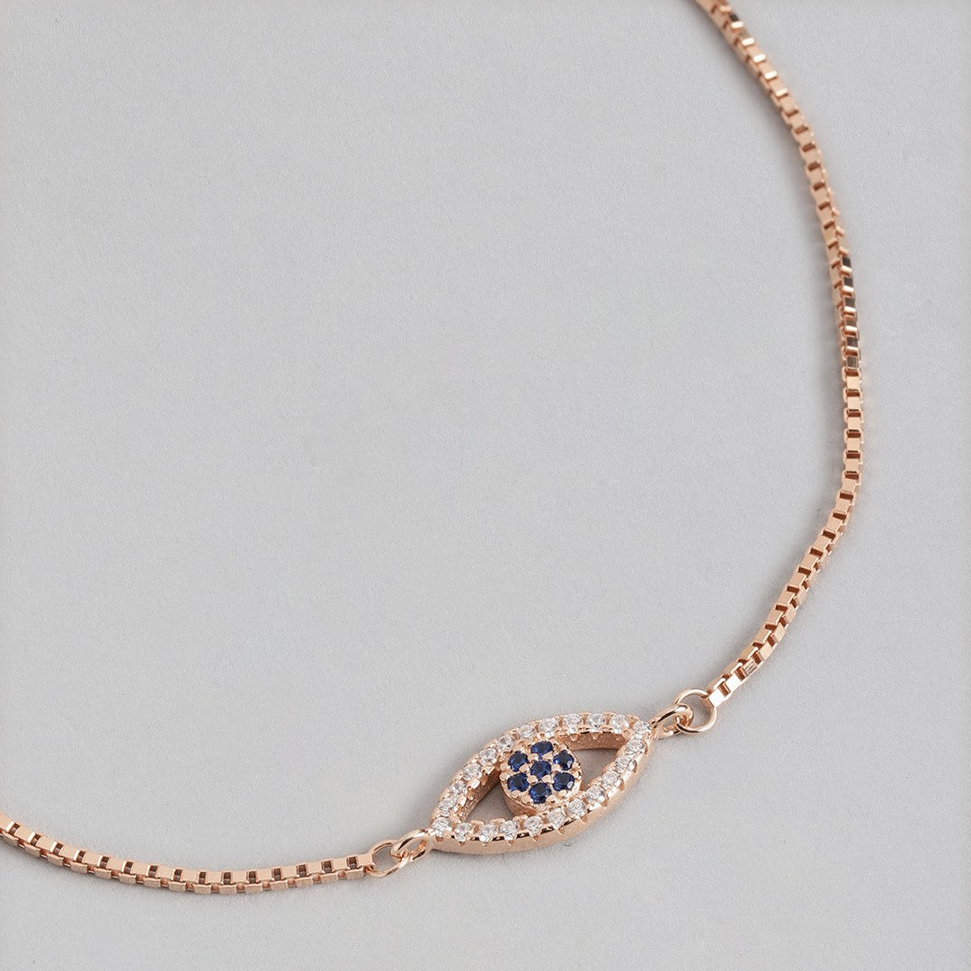 Rose Gold Plated Evil Eye 925 Silver Bracelets