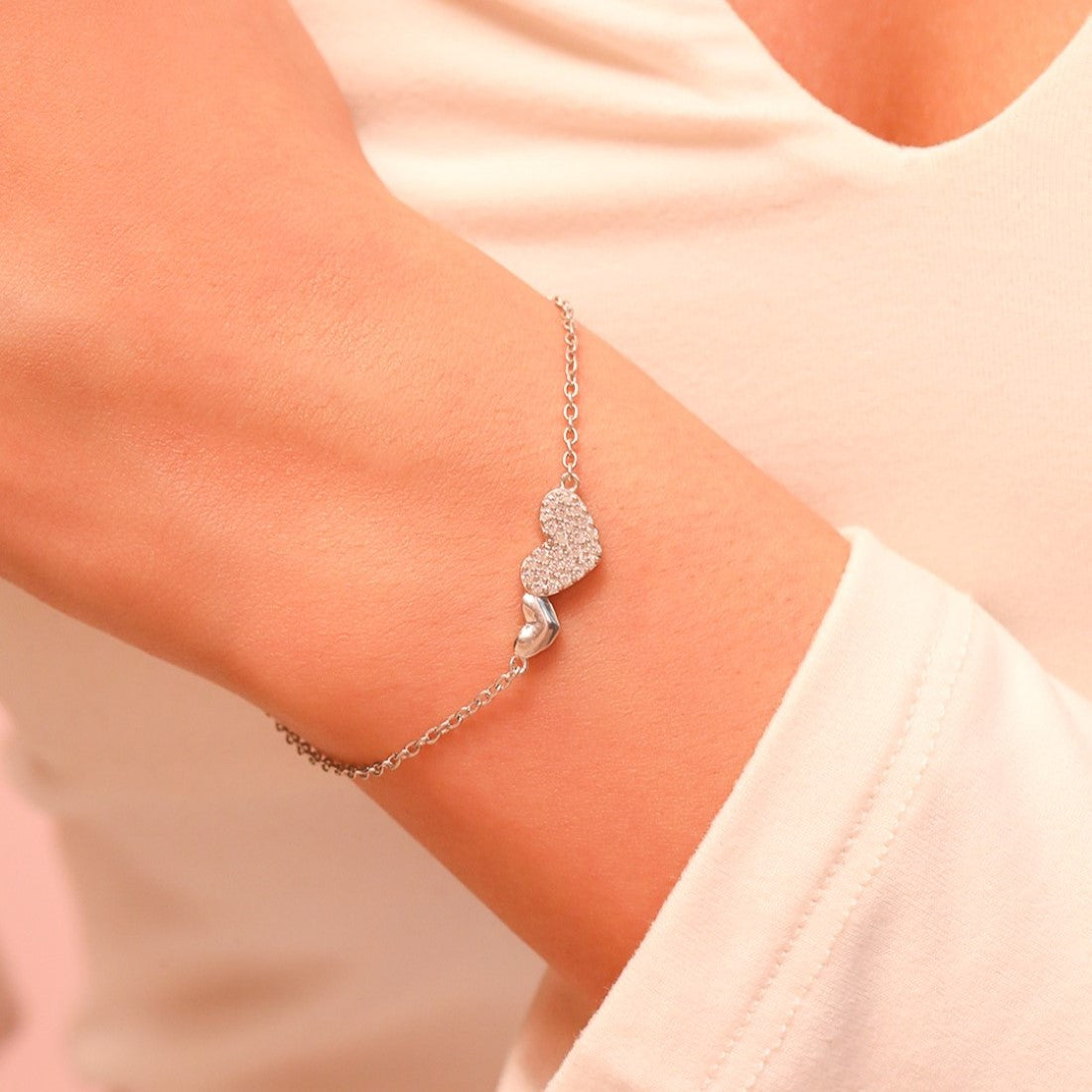 Beating Hearts 925 Silver Bracelet