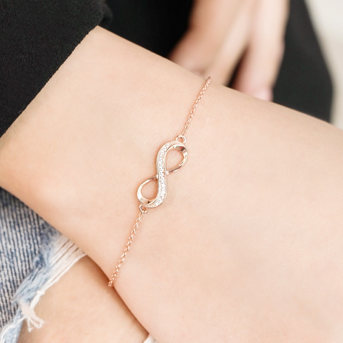 To Infinity and Beyond Rose Gold 925 Silver Bracelet