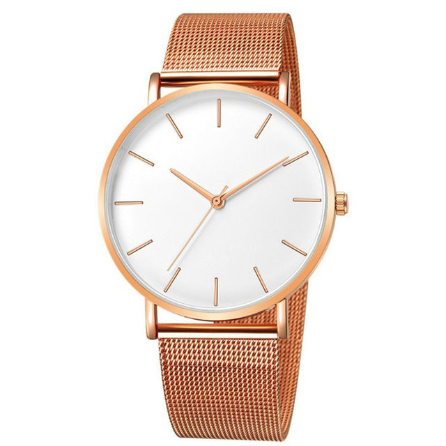 Modern Quartz Watch Women Mesh Stainless Steel Bracelet